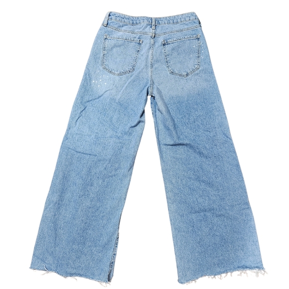 Forever 21 Premium Ultra Wide Leg Distressed High Rise Button Fly Jeans … - Picture 2 of 12